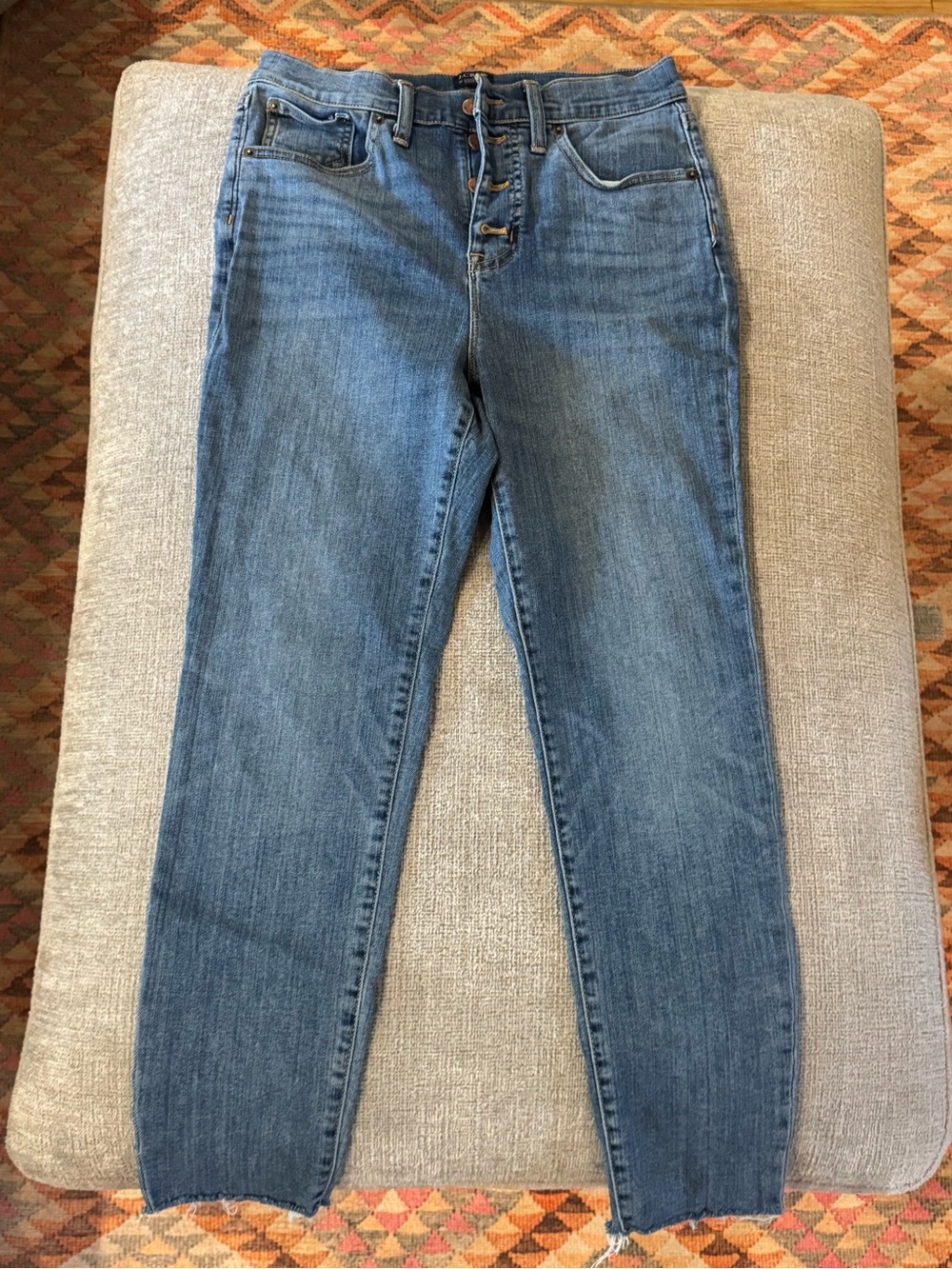 J. Crew Women’s 10” High-Rise Button-Fly Skinny Jeans - Medium Blue